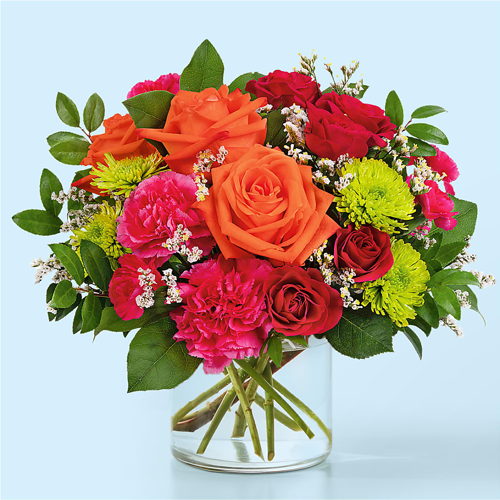 Colorful Carnival Bouquet – Red Rose Flowers, Salinas CA
