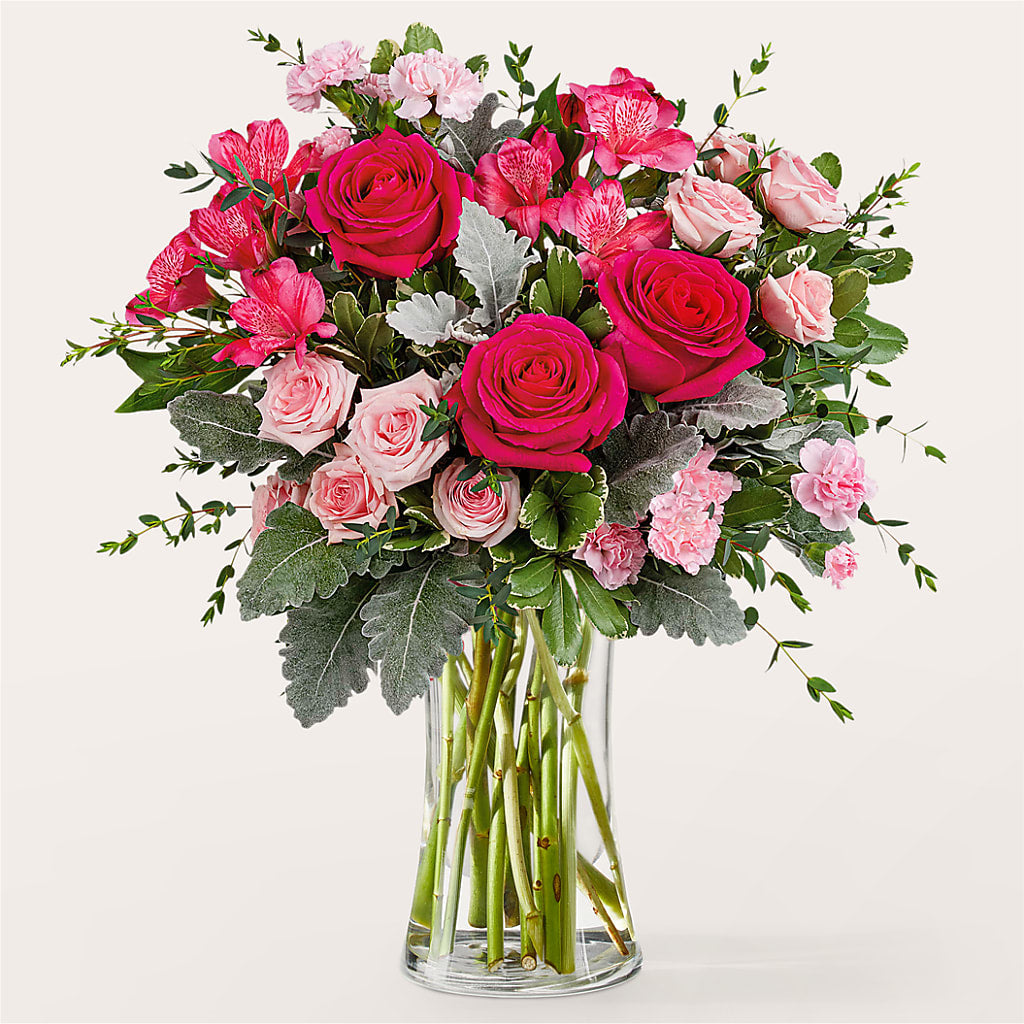 Tickled Pink Bouquet – Red Rose Flowers, Salinas CA
