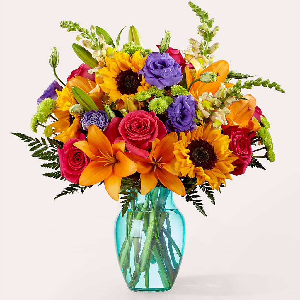 Double Rainbow Bouquet – Red Rose Flowers, Salinas CA