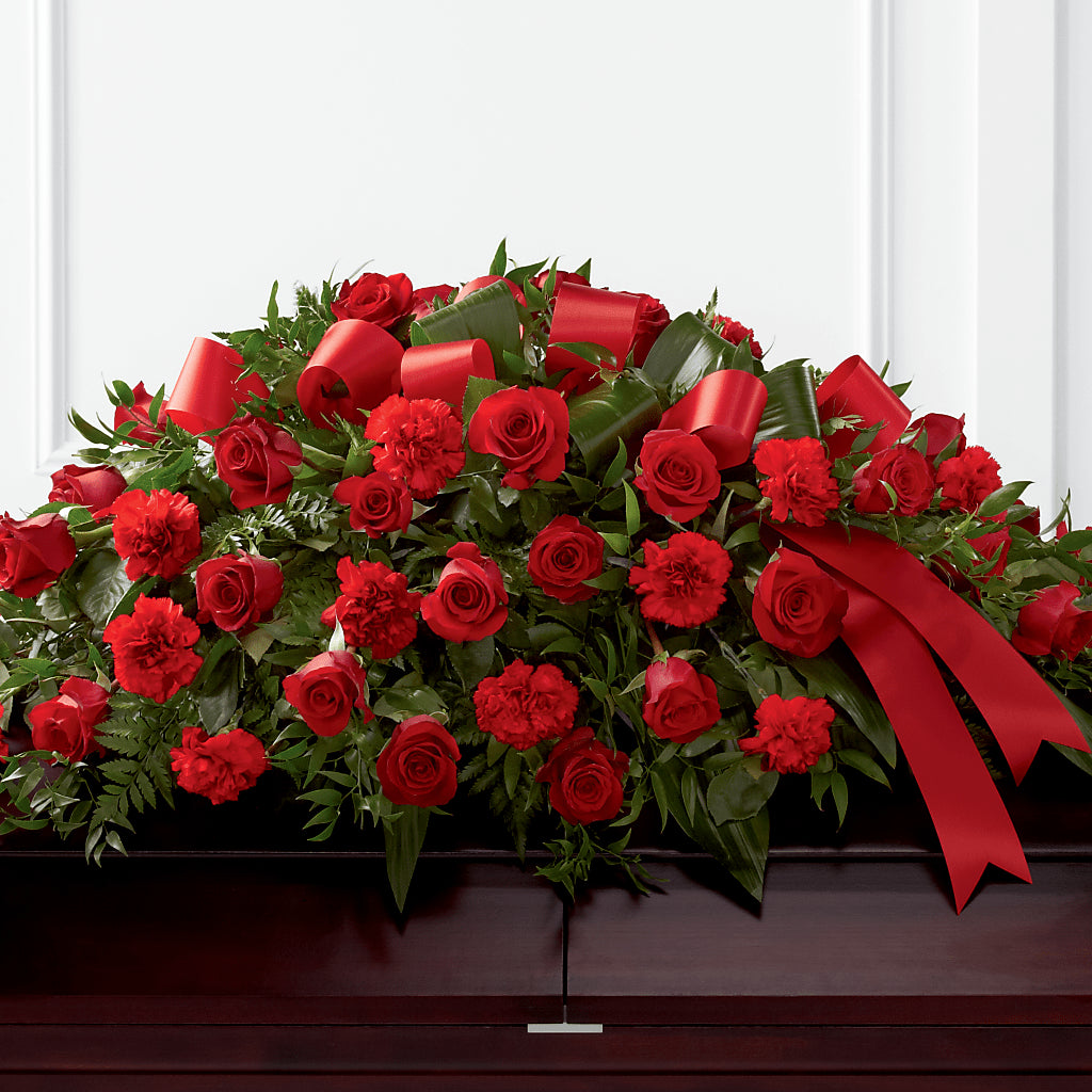 Tribute of Life Casket Spray – Red Rose Flowers, Salinas CA