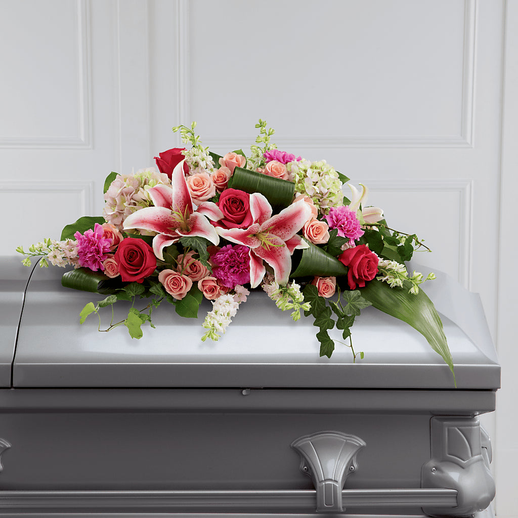 Splendid Grace Casket Spray – Red Rose Flowers, Salinas CA