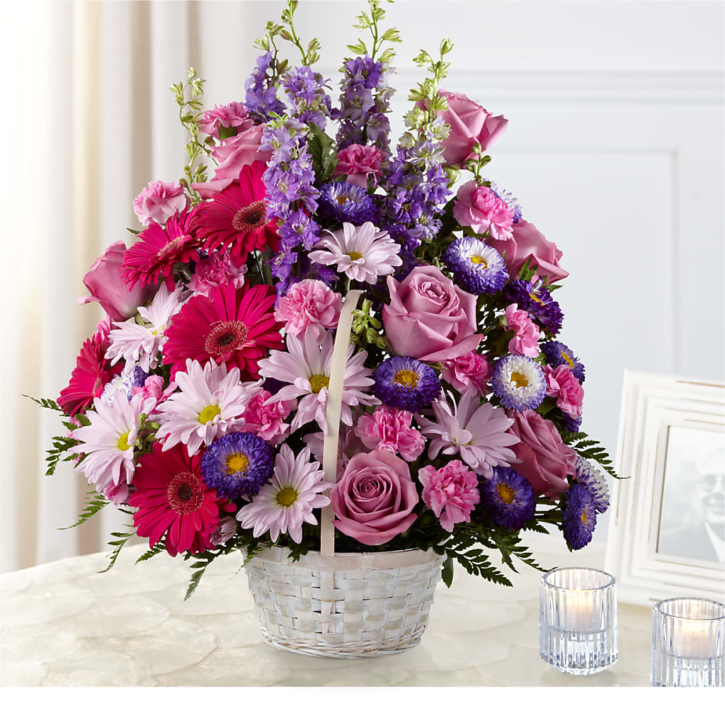 Pastel Peace Basket – Red Rose Flowers, Salinas CA