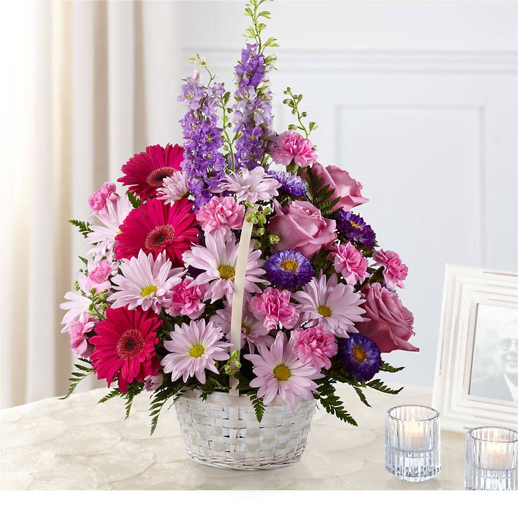Pastel Peace Basket – Red Rose Flowers, Salinas CA