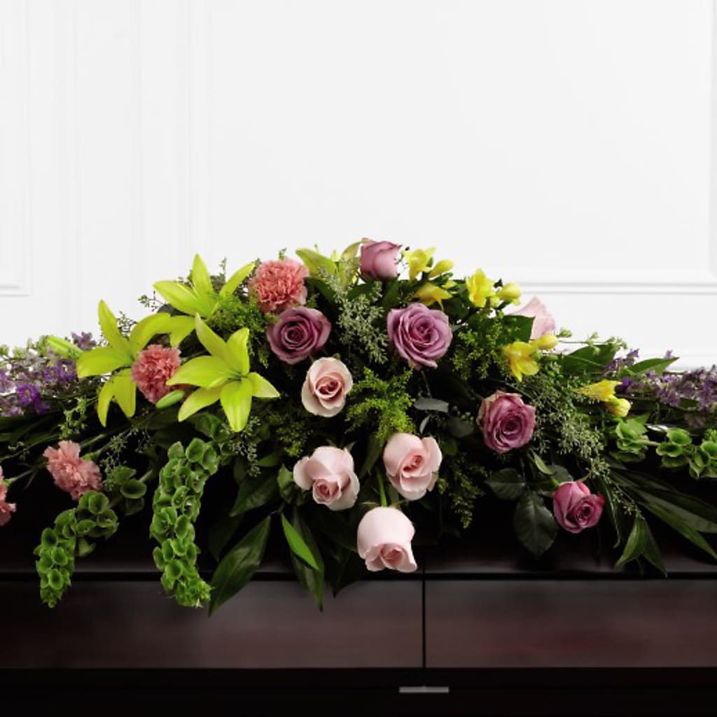 Forever Beloved Casket Spray – Red Rose Flowers, Salinas CA