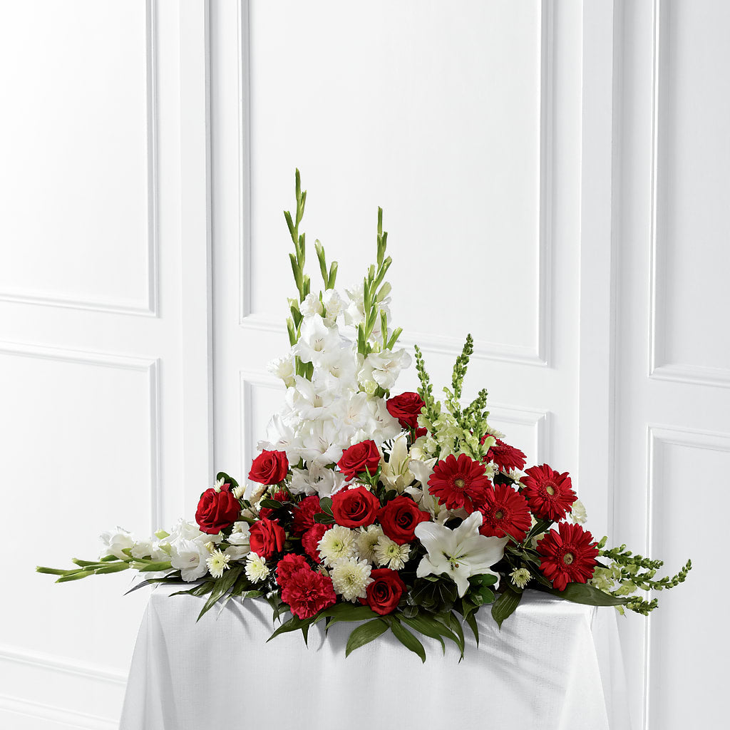 Crimson & White Arrangement – Red Rose Flowers, Salinas CA