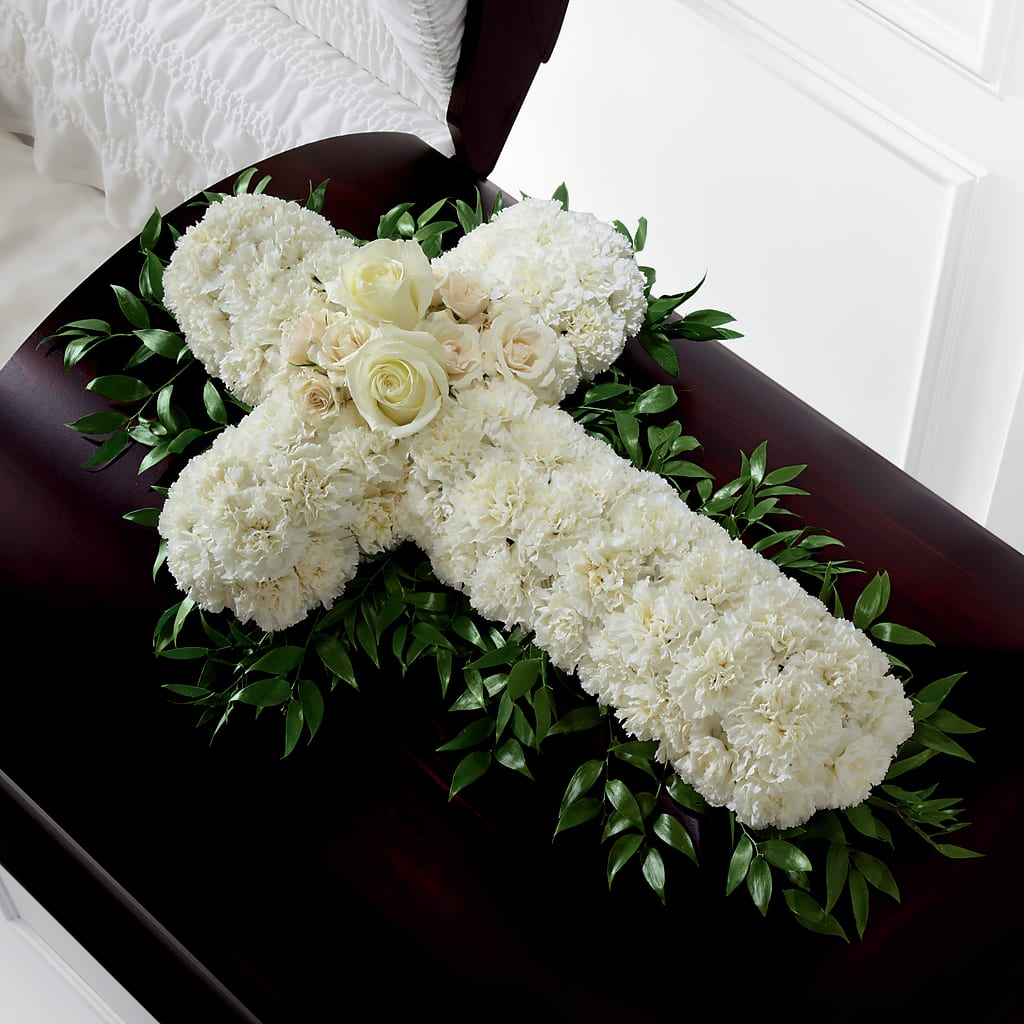 Peaceful Memories Casket Spray (Standard) – Red Rose Flowers, Salinas CA