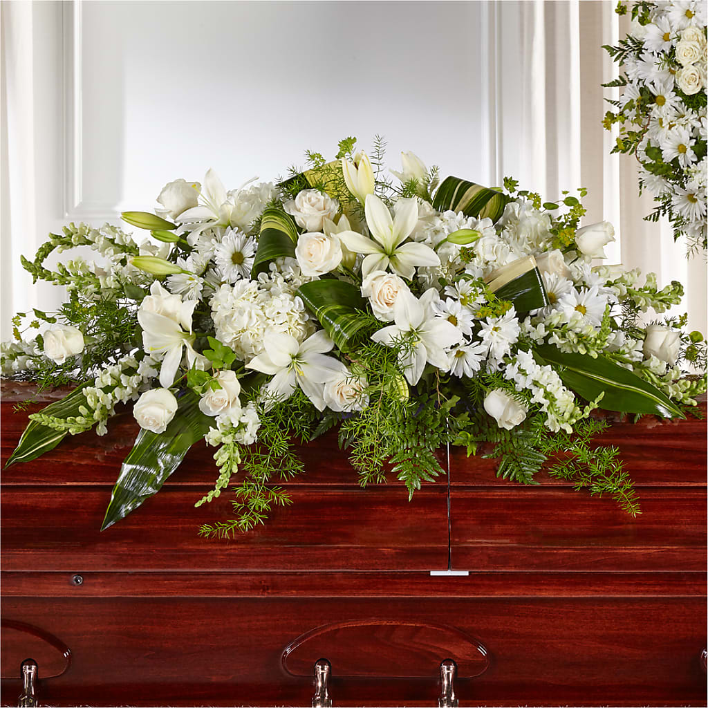 Abundance Casket Spray – Red Rose Flowers, Salinas CA