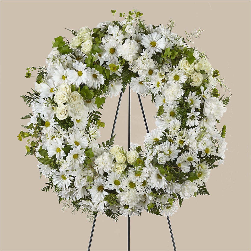 Faithful Wishes Wreath – Red Rose Flowers, Salinas CA