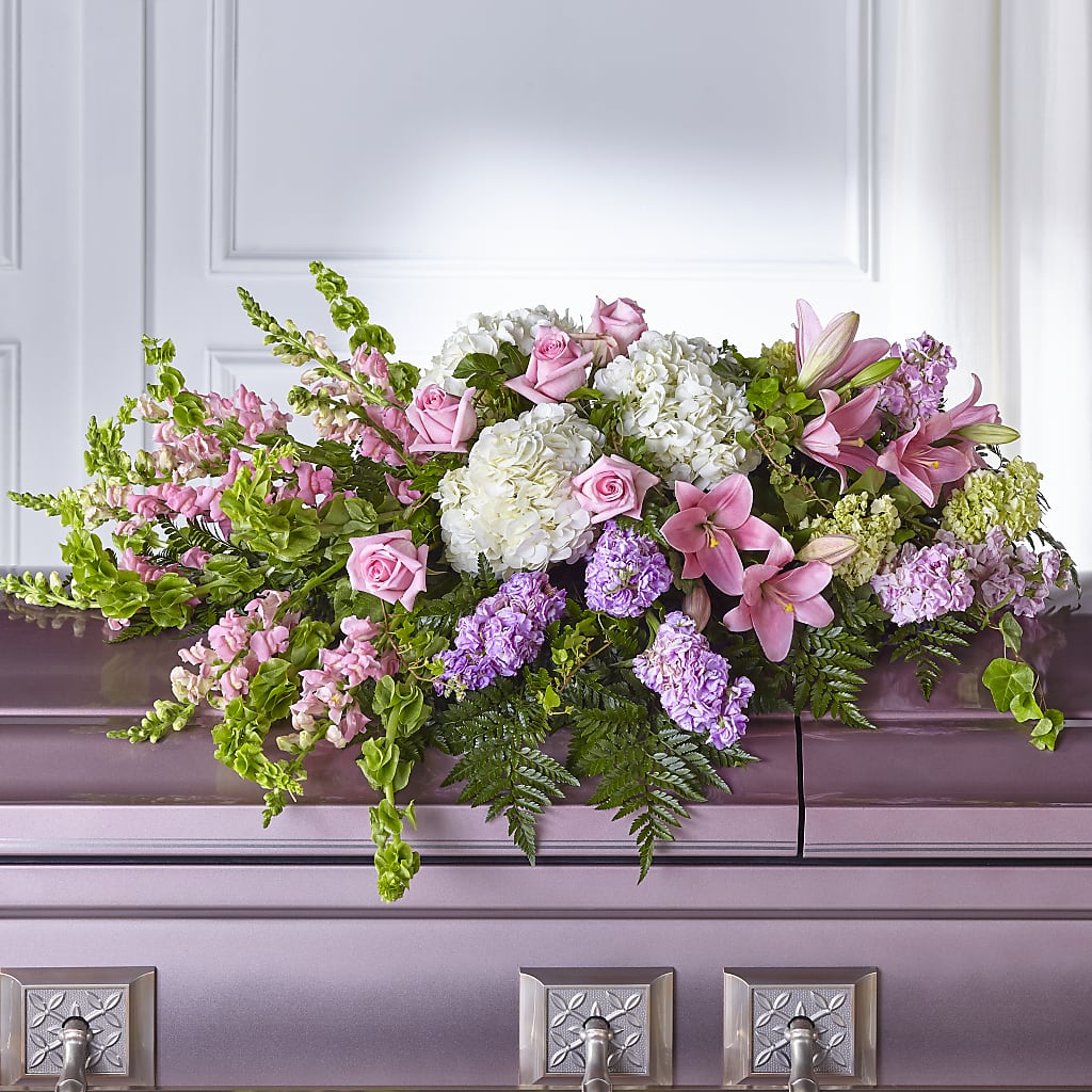 Life's Gratitude Casket Spray – Red Rose Flowers, Salinas CA