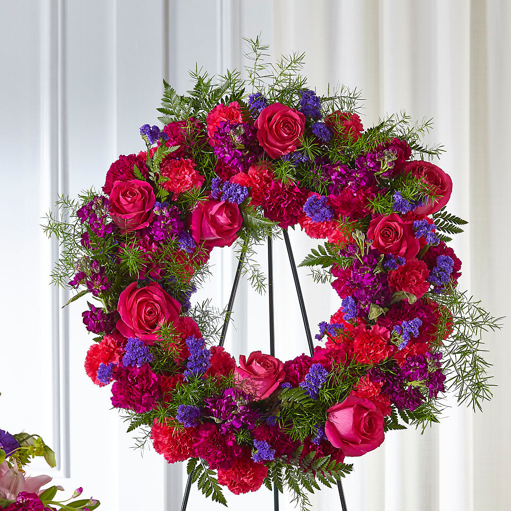 Calming Colors Wreath – Red Rose Flowers, Salinas CA