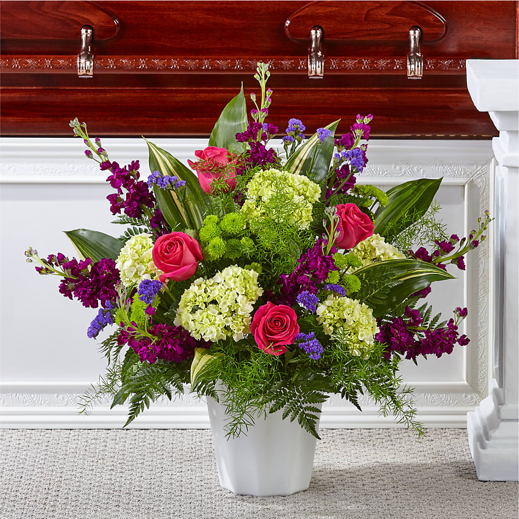 Beautiful Horizons Floor Basket – Red Rose Flowers, Salinas CA