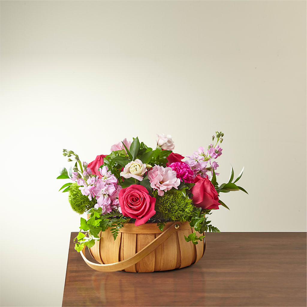 Radiance in Bloom Basket – Red Rose Flowers, Salinas CA