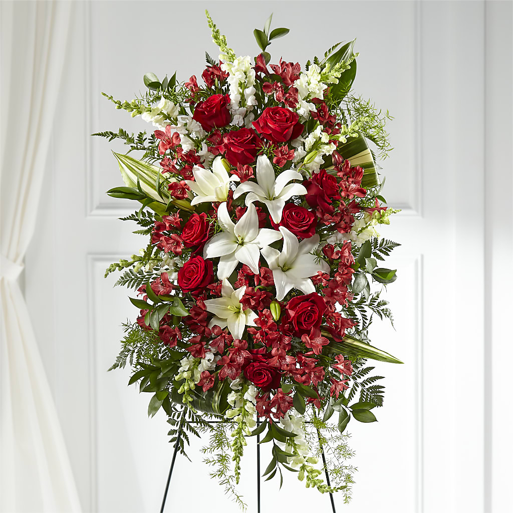 Everlasting Memory Standing Spray – Red Rose Flowers, Salinas CA