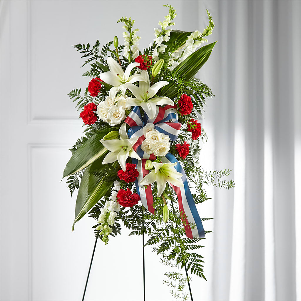 Stars of Life Standing Spray – Red Rose Flowers, Salinas CA