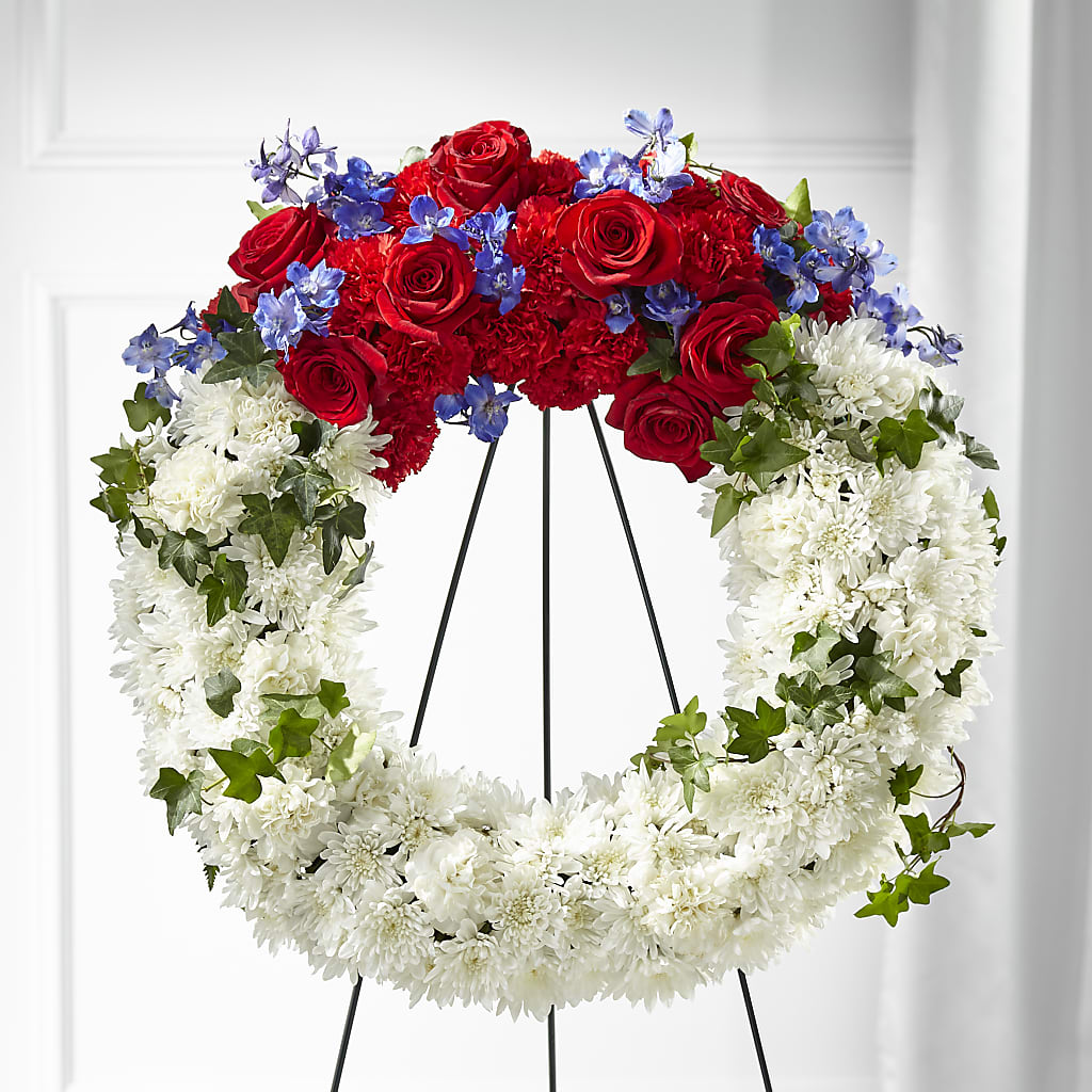 Patriotic Passion Wreath – Red Rose Flowers, Salinas CA