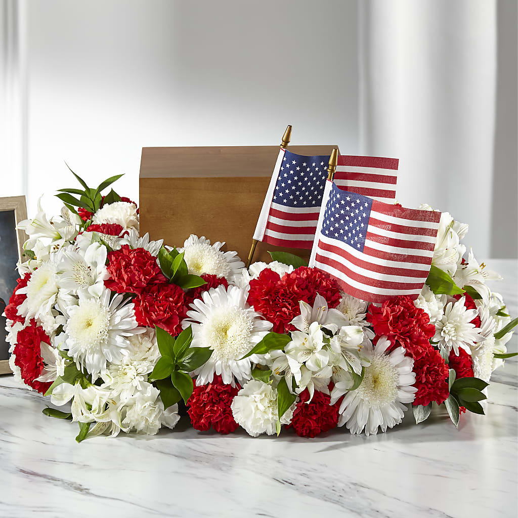 Spirit of Patriotism Cremation Adornment – Red Rose Flowers, Salinas CA