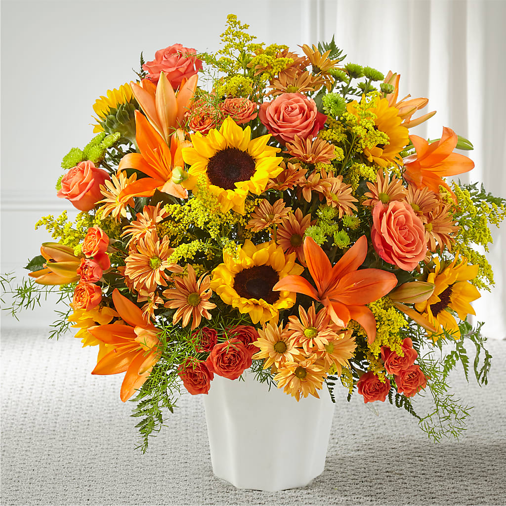 Harvest Thoughts Floor Basket – Red Rose Flowers, Salinas CA