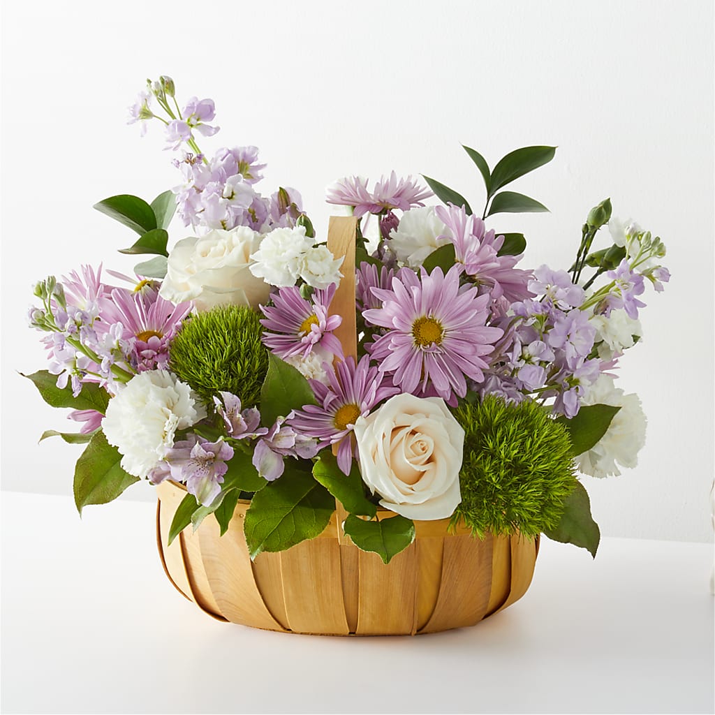 Peace & Love Basket – Red Rose Flowers, Salinas CA