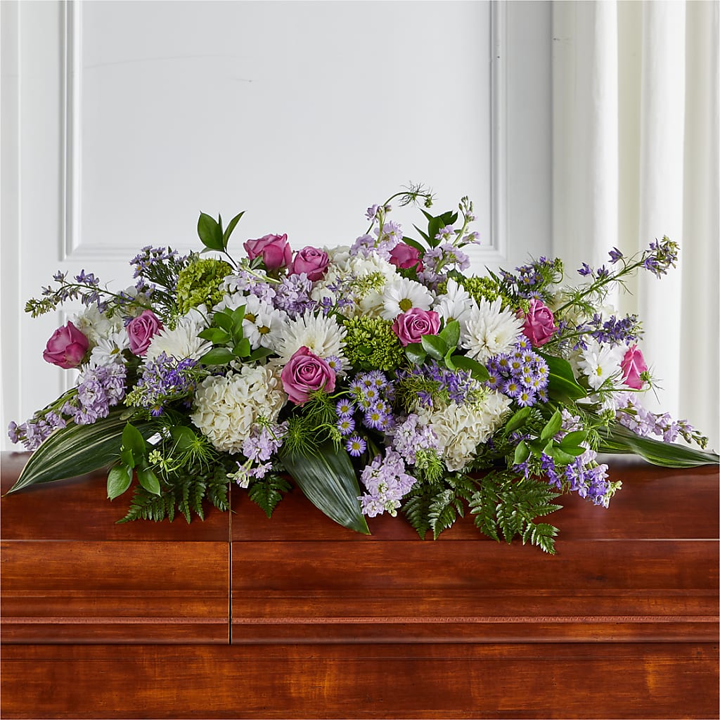 Meadows of Serenity Casket Spray – Red Rose Flowers, Salinas CA