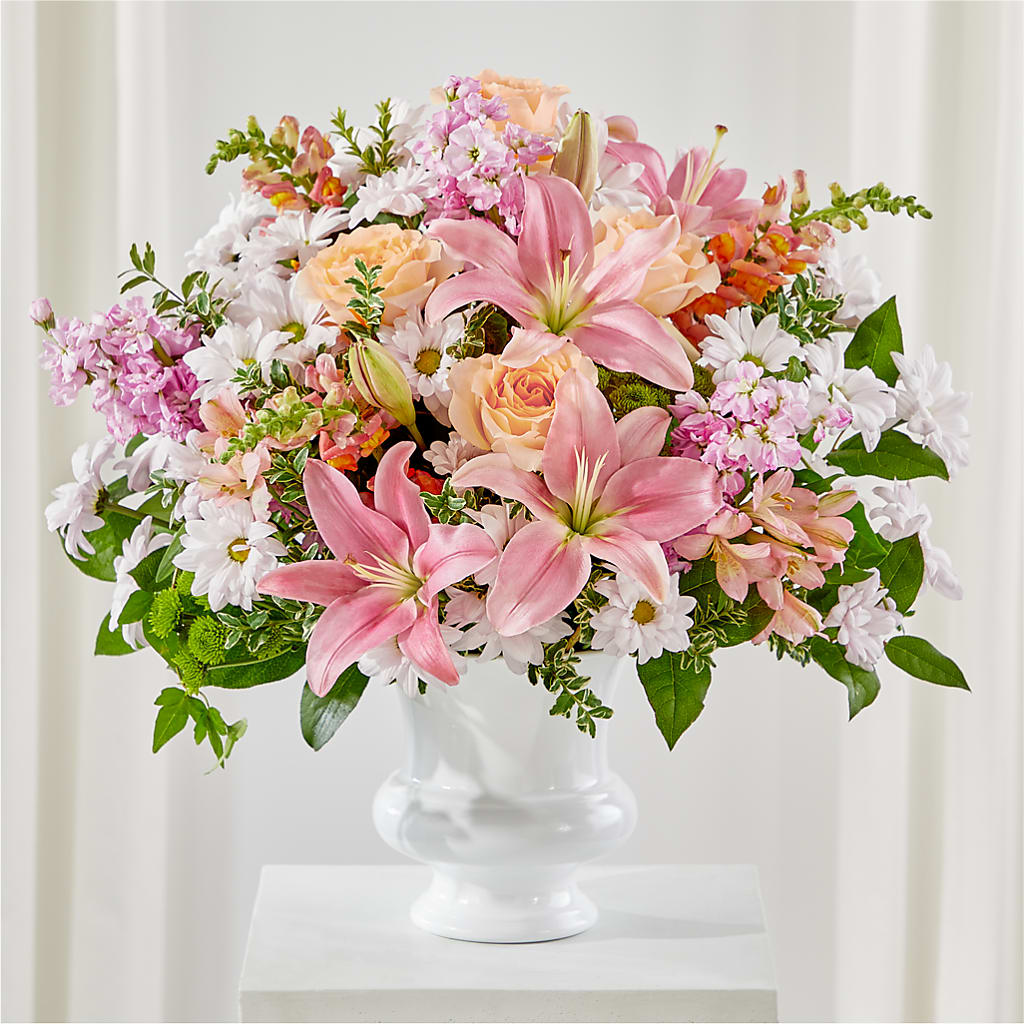 Heartfelt Gesture Urn Arrangement – Red Rose Flowers, Salinas CA