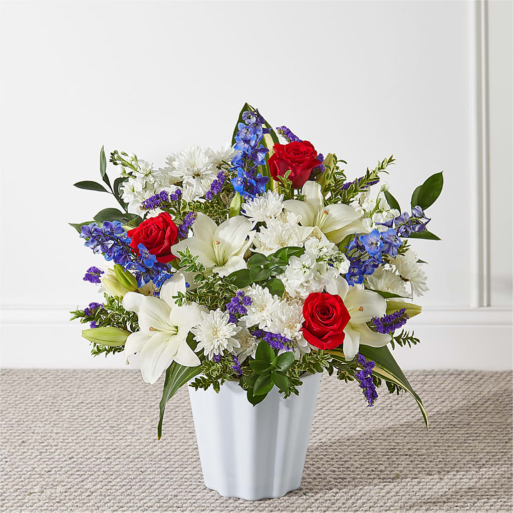 Consoled Floor Basket – Red Rose Flowers, Salinas CA
