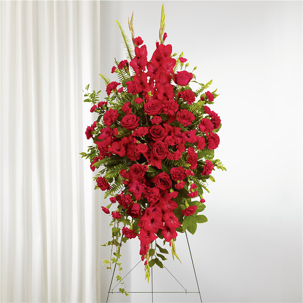 From the Heart Standing Spray – Red Rose Flowers, Salinas CA