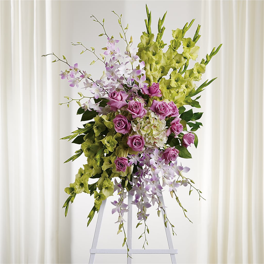 Lasting Legacy Standing Spray – Red Rose Flowers, Salinas CA