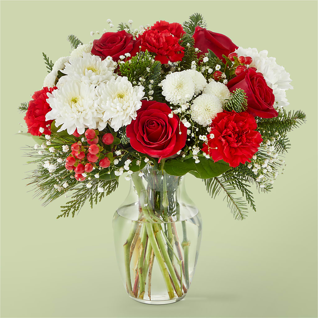 Chance of Flurries Bouquet – Red Rose Flowers, Salinas CA