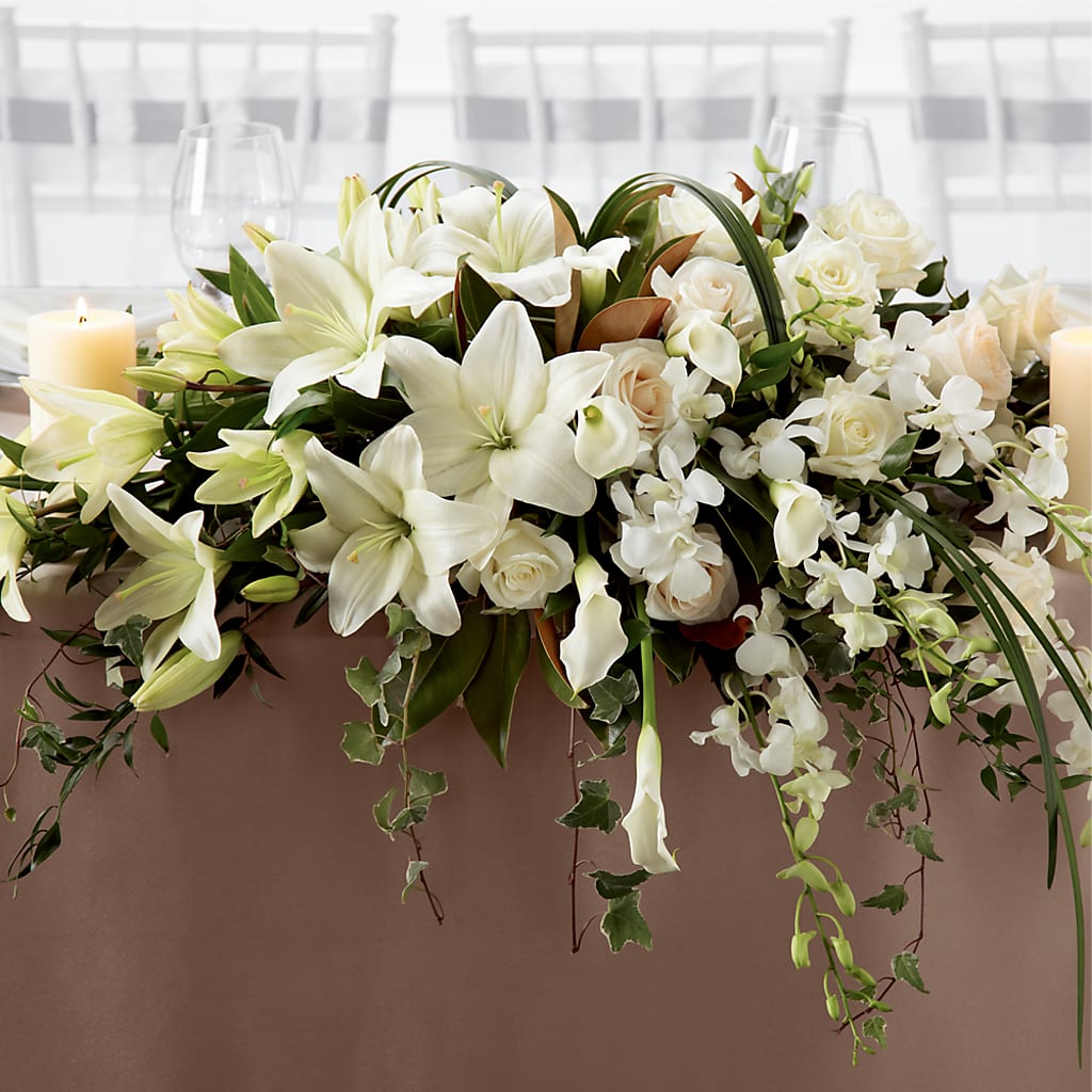 White Linen Arrangement – Red Rose Flowers, Salinas CA