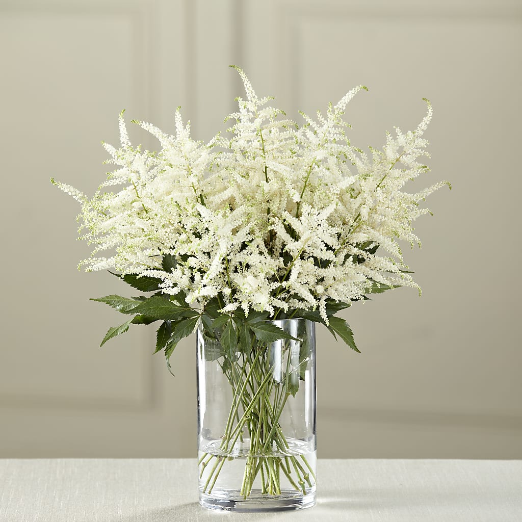 White Astilbe Bouquet – Red Rose Flowers, Salinas CA