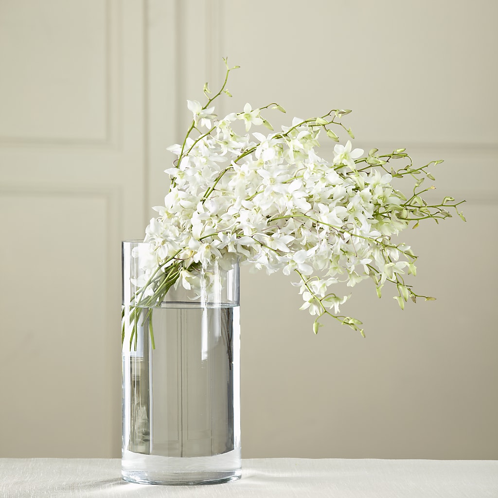 White Dendrobium Bouquet – Red Rose Flowers, Salinas CA