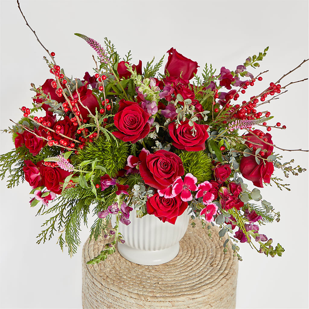 Big Red Bow Bouquet –  Red Rose Flowers, Salinas CA