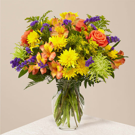 Marmalade Skies Bouquet –  Red Rose Flowers, Salinas CA