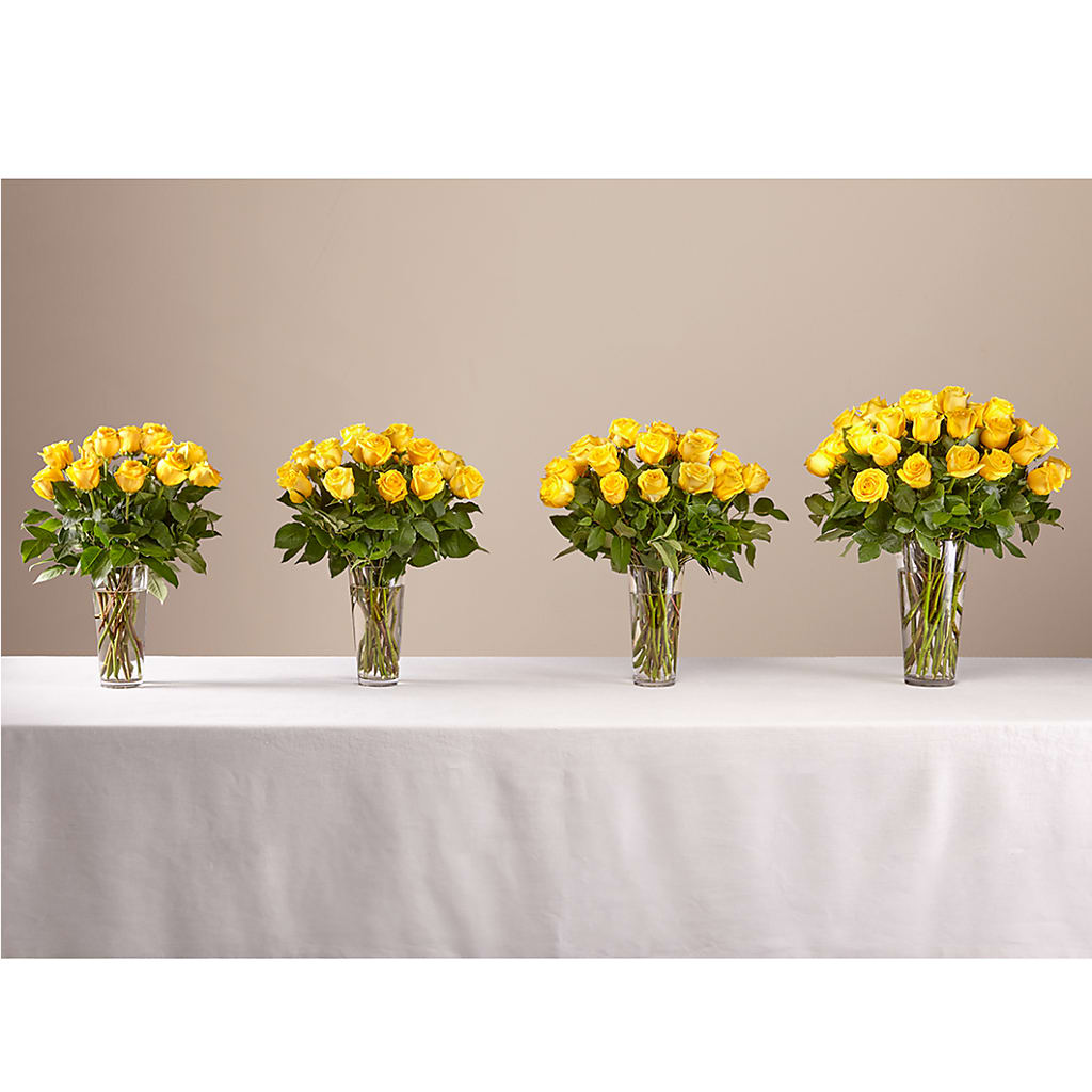 Long Stem Yellow Rose Bouquet –  Red Rose Flowers, Salinas CA