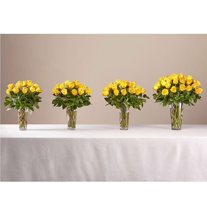 Long Stem Yellow Rose Bouquet –  Red Rose Flowers, Salinas CA