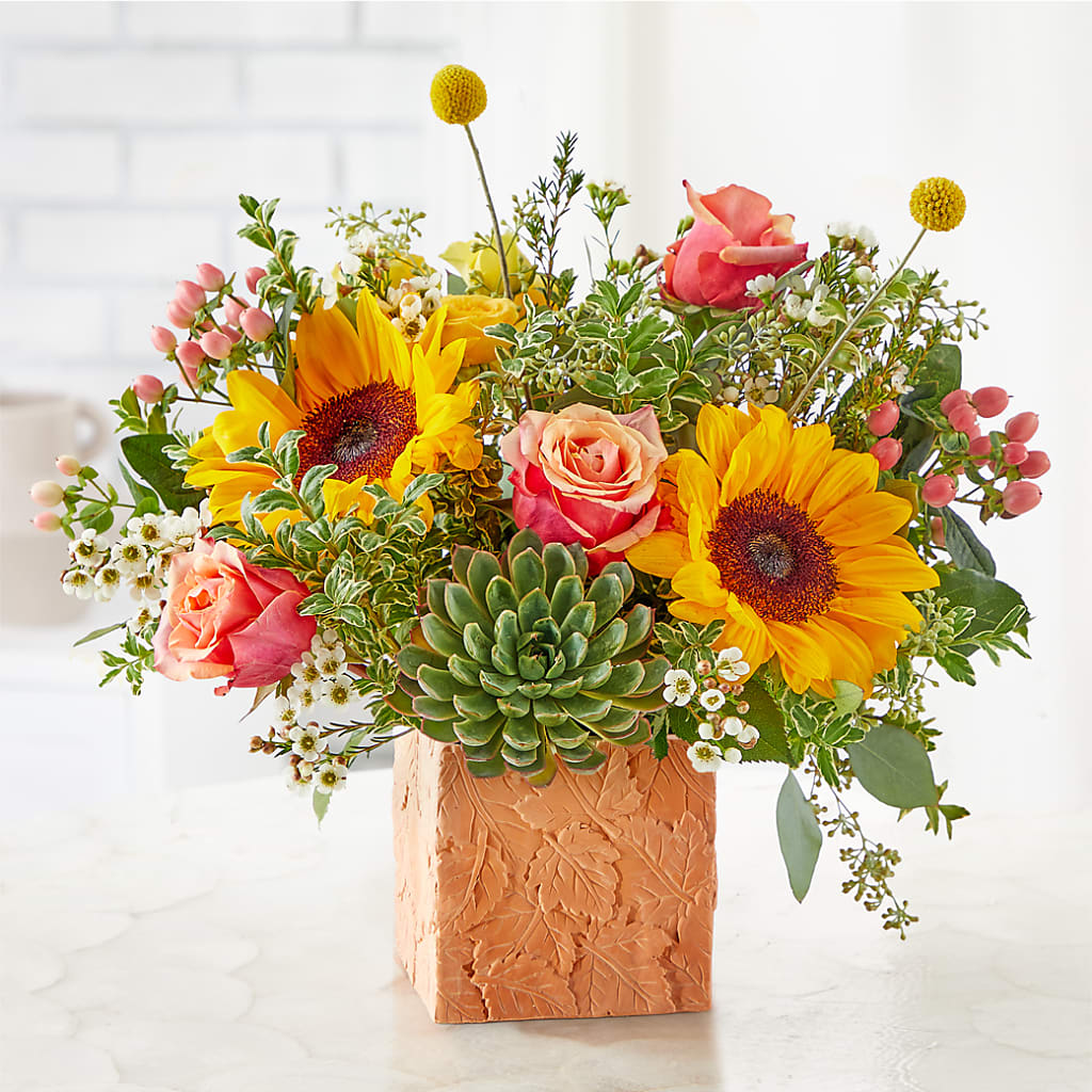 Sunflower Season Bouquet –  Red Rose Flowers, Salinas CA