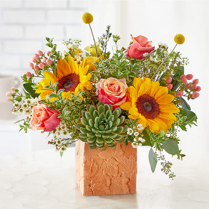 Sunflower Season Bouquet –  Red Rose Flowers, Salinas CA