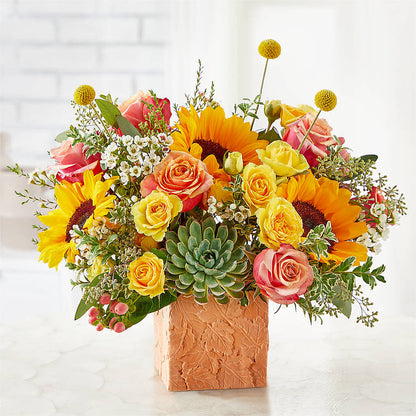 Sunflower Season Bouquet –  Red Rose Flowers, Salinas CA