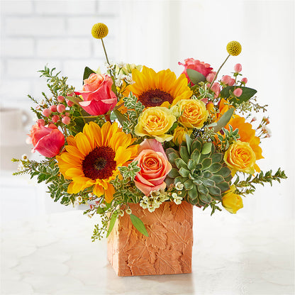 Sunflower Season Bouquet –  Red Rose Flowers, Salinas CA