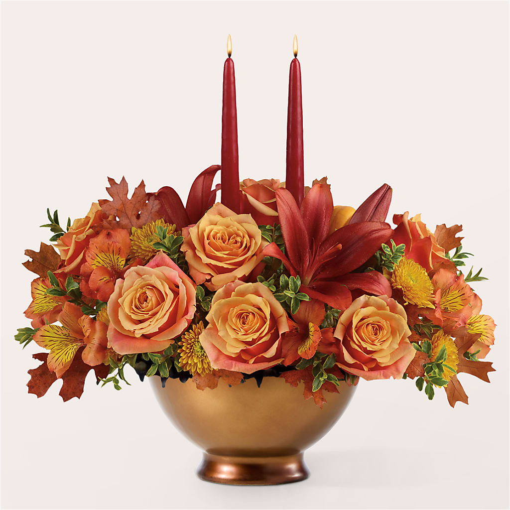 Harvest Table Centerpiece –  Red Rose Flowers, Salinas CA