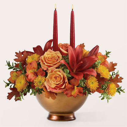 Harvest Table Centerpiece –  Red Rose Flowers, Salinas CA