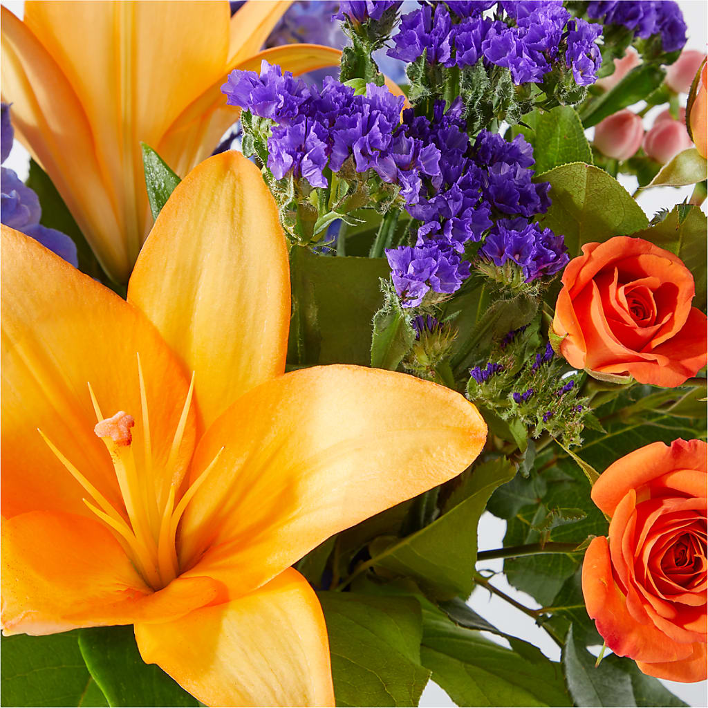Radiant Citrus Bouquet –  Red Rose Flowers, Salinas CA