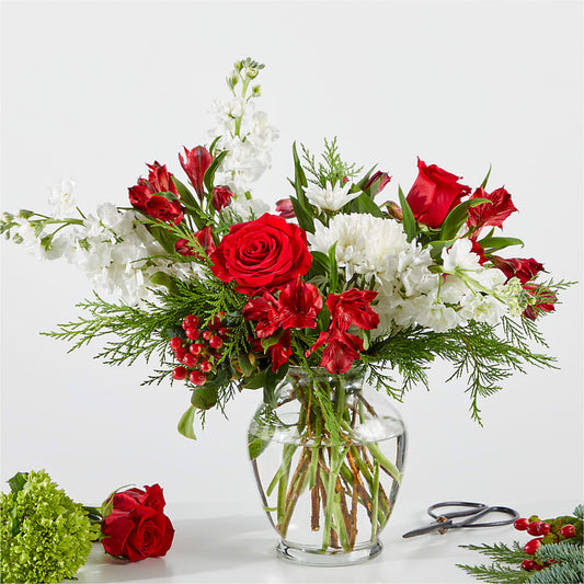 Merry Moment Bouquet – A Florist Original –  Red Rose Flowers, Salinas CA