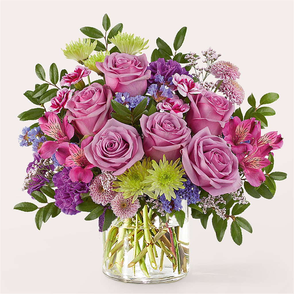 Glass Half Full Bouquet –  Red Rose Flowers, Salinas CA