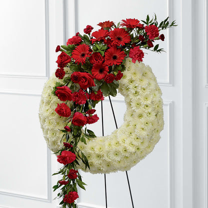 Graceful Tribute Wreath –  Red Rose Flowers, Salinas CA