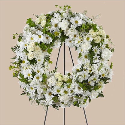 Faithful Wishes Wreath –  Red Rose Flowers, Salinas CA