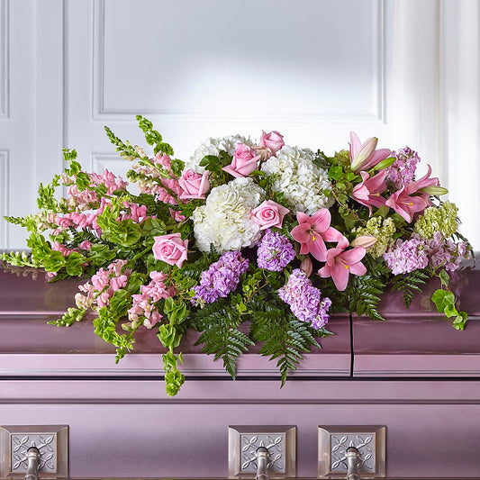 Life's Gratitude Casket Spray –  Red Rose Flowers, Salinas CA