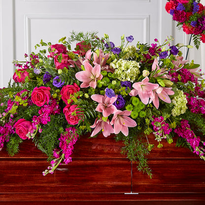 Radiant Tribute Casket Spray –  Red Rose Flowers, Salinas CA
