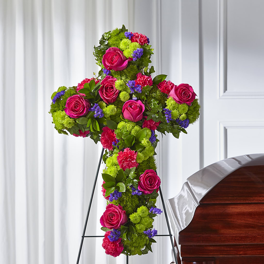 Tribute Rose Floral Cross –  Red Rose Flowers, Salinas CA
