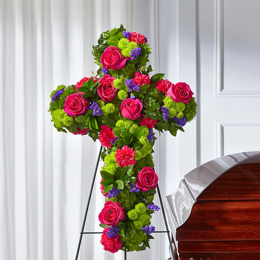 Tribute Rose Floral Cross –  Red Rose Flowers, Salinas CA